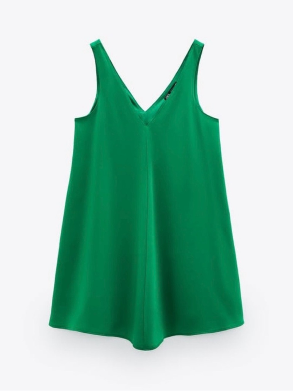 Zara Flowy V-Neck Tank Dress in green